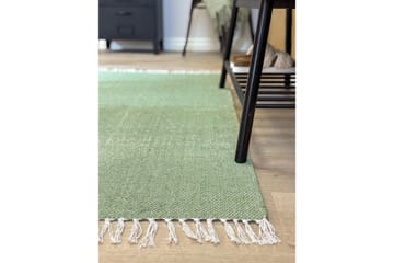 Garnteppe Line - 75x220 cm, Grønn - Tekstiler - Tepper & Matter - Moderne tepper - Bomullstepper