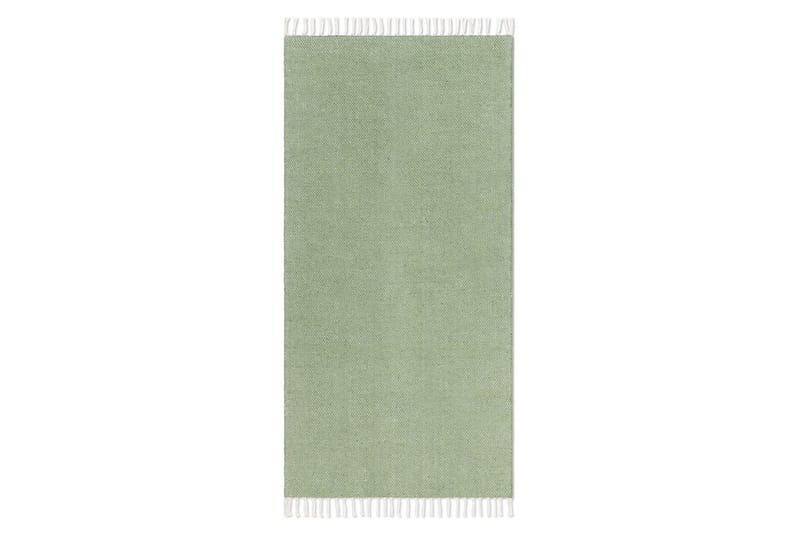 Garnteppe Line - 75x220 cm, Grønn - Tekstiler - Tepper & Matter - Moderne tepper - Bomullstepper