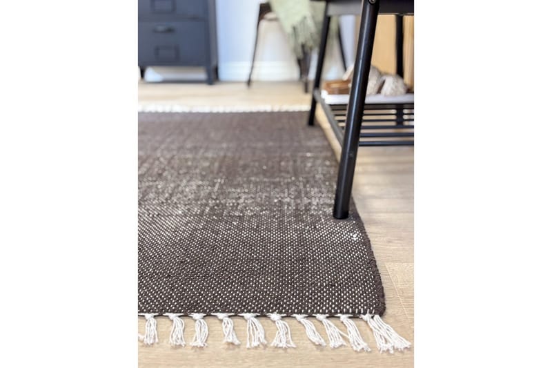 Garnteppe Line - 75x220 cm, Sjokolade - Tekstiler - Tepper & Matter - Moderne tepper - Bomullstepper