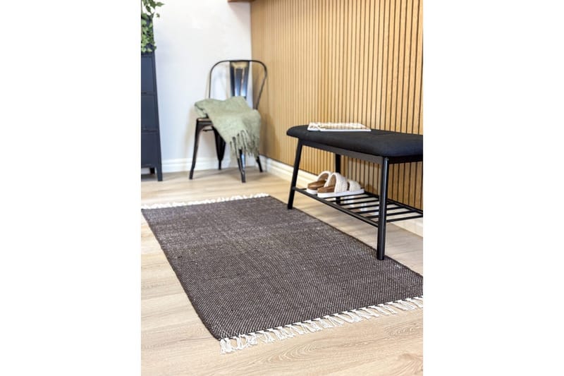 Garnteppe Line - 75x220 cm, Sjokolade - Tekstiler - Tepper & Matter - Moderne tepper - Bomullstepper