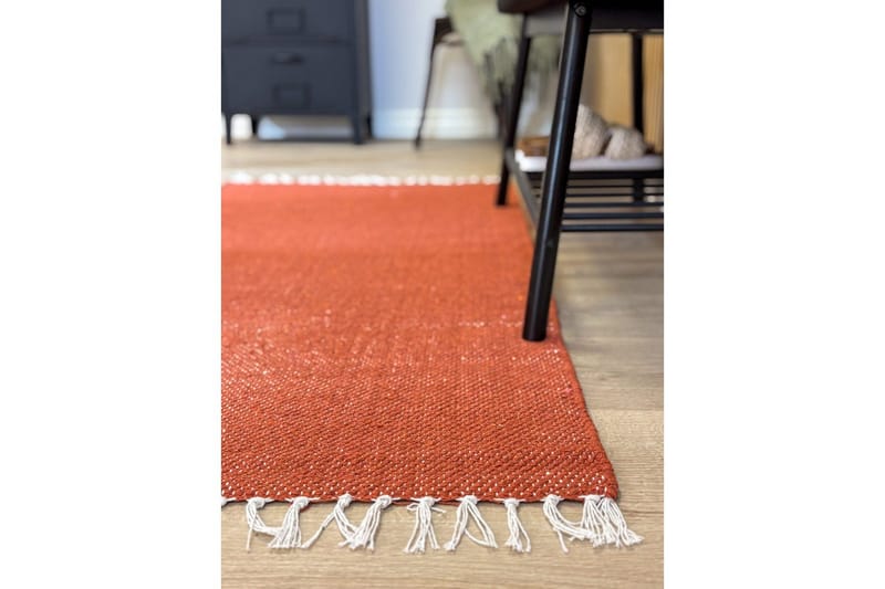 Garnteppe Line - 75x220 cm, Terrakotta - Tekstiler - Tepper & Matter - Moderne tepper - Bomullstepper