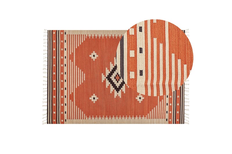 Gavar Bomullsteppe 140x200 cm - Oransje - Tekstiler - Tepper & Matter - Moderne tepper - Bomullstepper