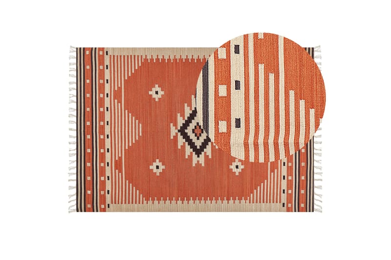 Gavar Bomullsteppe 160x230 cm - Oransje - Tekstiler - Tepper & Matter - Moderne tepper - Bomullstepper
