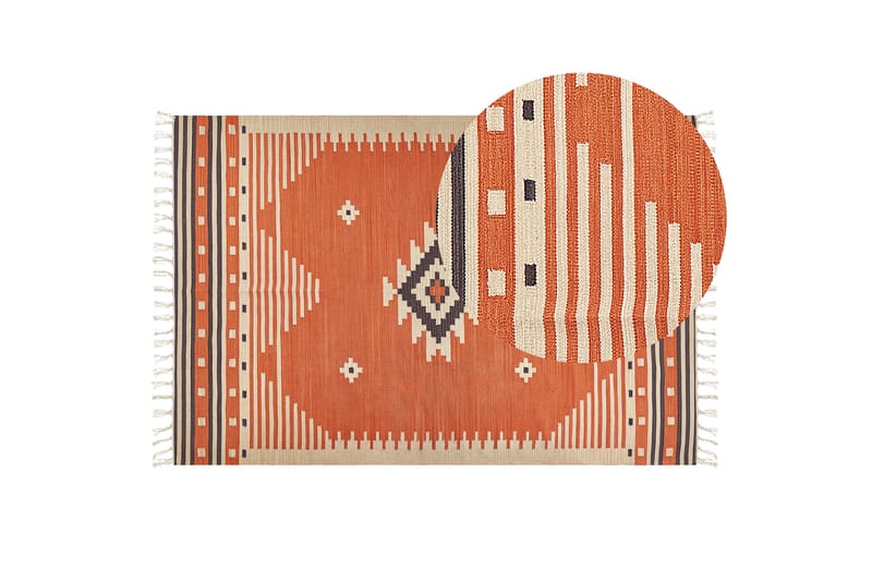 Gavar Bomullsteppe 200x300 cm - Oransje - Tekstiler - Tepper & Matter - Moderne tepper - Bomullstepper