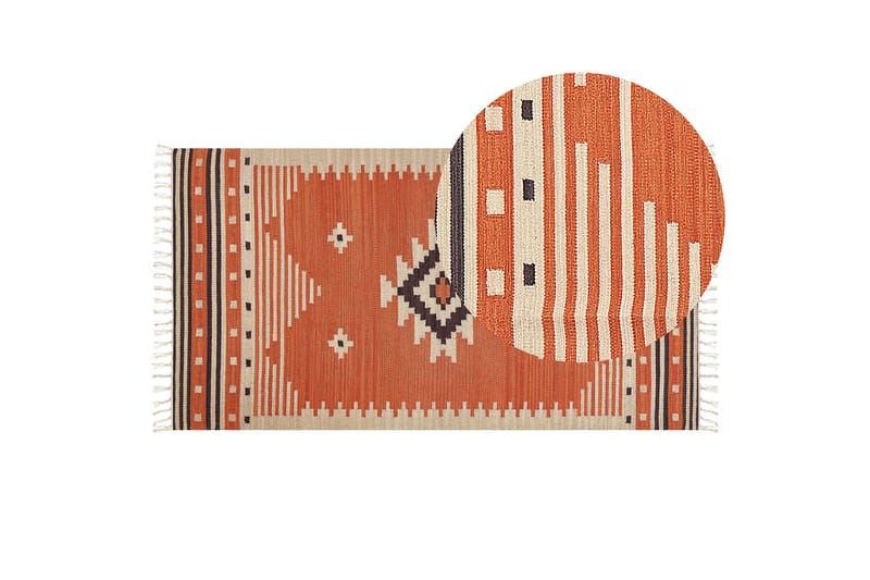 Gavar Bomullsteppe 80x150 cm - Oransje - Tekstiler - Tepper & Matter - Moderne tepper - Bomullstepper