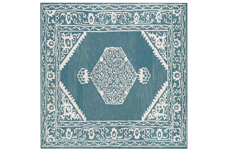 Gevas Ullteppe 200x200 cm Kvadratisk, Blå