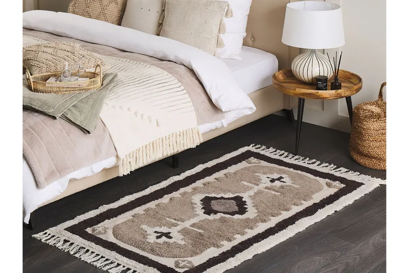 Geyve Bomullsteppe 80x150 cm - Beige - Tekstiler - Tepper & Matter - Moderne tepper - Bomullstepper