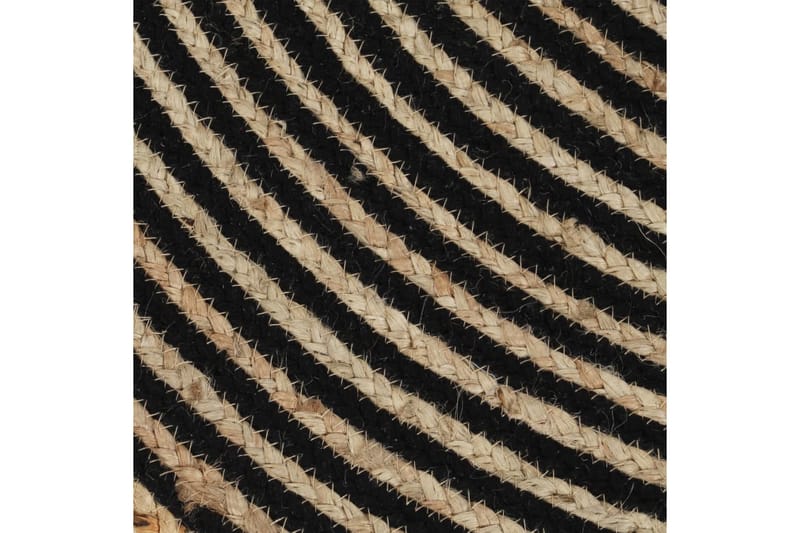 Håndlaget juteteppe med spiral-design svart 90 cm - Sisaltepper - Jutematter & hampematter