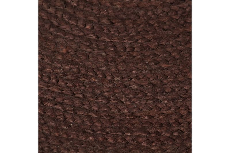 Håndlaget juteteppe rundt 120 cm brun - Sisaltepper - Jutematter & hampematter