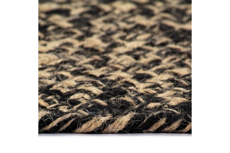 Håndlaget teppe jute svart og naturlig 120 cm - Sisaltepper - Jutematter & hampematter