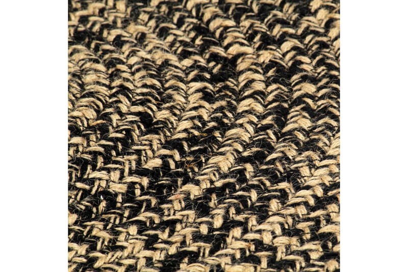 Håndlaget teppe jute svart og naturlig 90 cm - Sisaltepper - Jutematter & hampematter