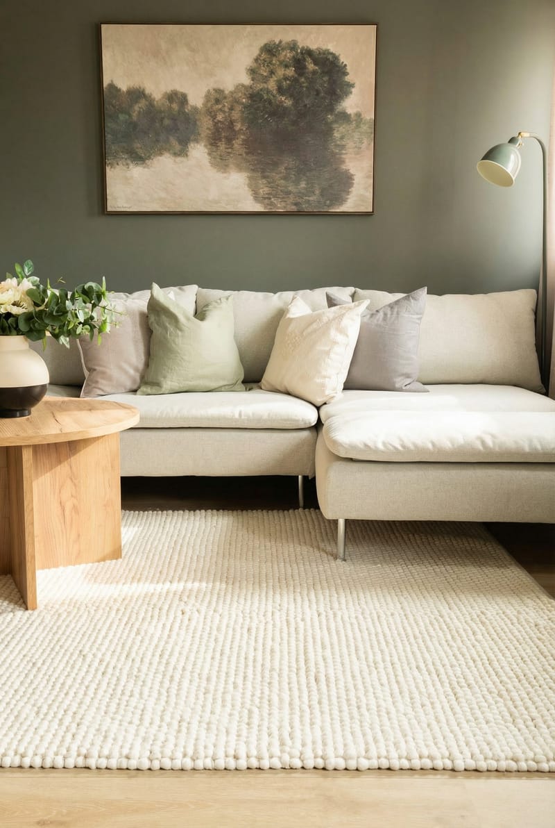 Håndvevd teppe KM Home Bubble 140x200 cm Creme - Krem - Tekstiler - Tepper & Matter - Moderne tepper - Ullteppe