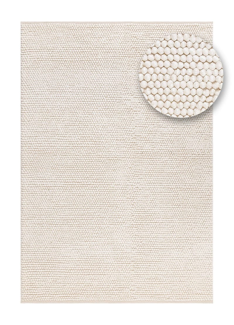 Håndvevd teppe KM Home Bubble 140x200 cm Creme - Krem - Tekstiler - Tepper & Matter - Moderne tepper - Ullteppe