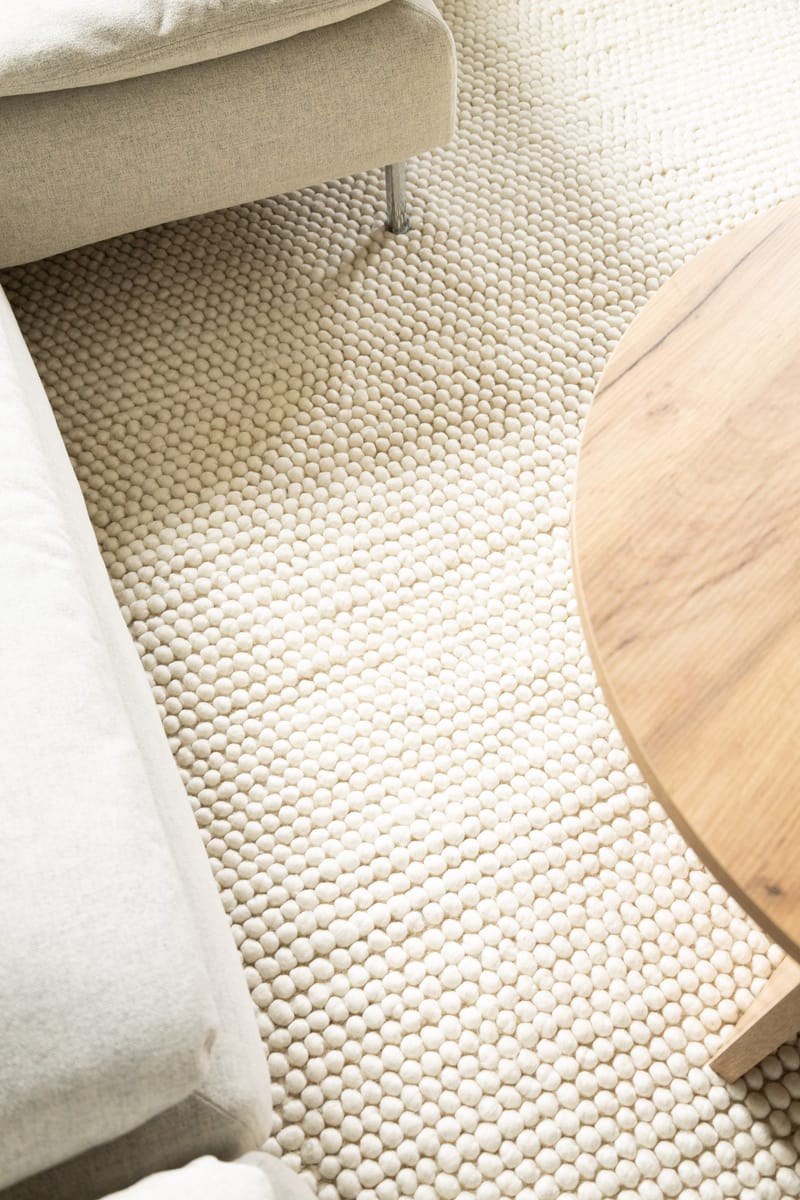 Håndvevd teppe KM Home Bubble 140x200 cm Creme - Krem - Tekstiler - Tepper & Matter - Moderne tepper - Ullteppe