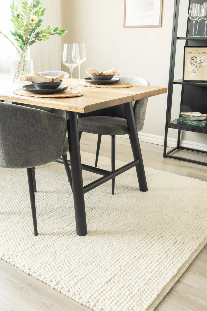 Håndvevd teppe KM Home Bubble 140x200 cm Creme - Krem - Tekstiler - Tepper & Matter - Moderne tepper - Ullteppe