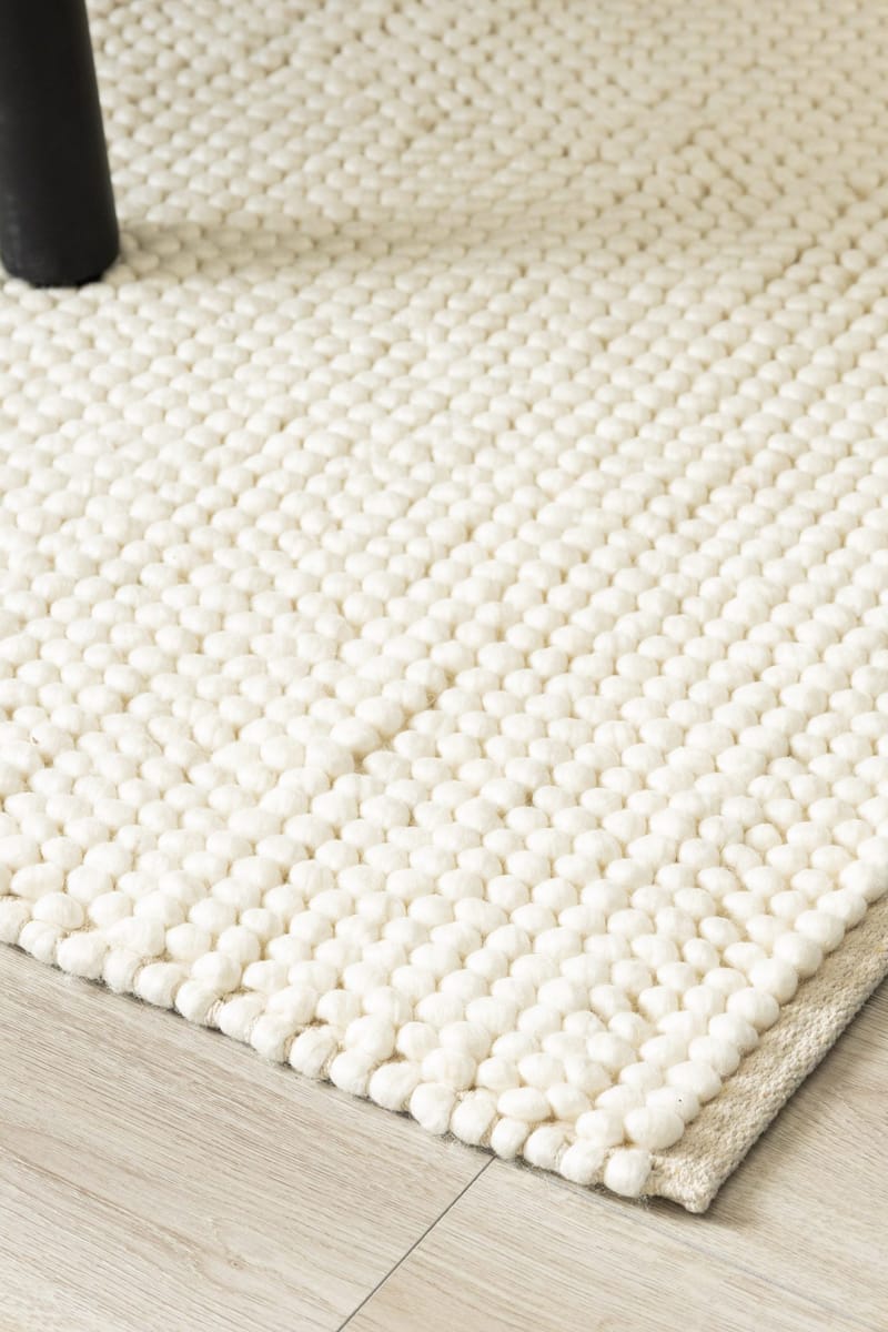 Håndvevd teppe KM Home Bubble 140x200 cm Creme - Krem - Tekstiler - Tepper & Matter - Moderne tepper - Ullteppe