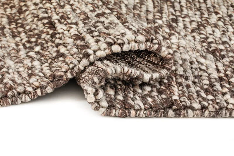 Håndvevd teppe KM Home Bubble kvadrat 240x240 cm Sjokolade Melange - Sjokolade melert - Tekstiler - Tepper & Matter - Moderne tepper - Ullteppe