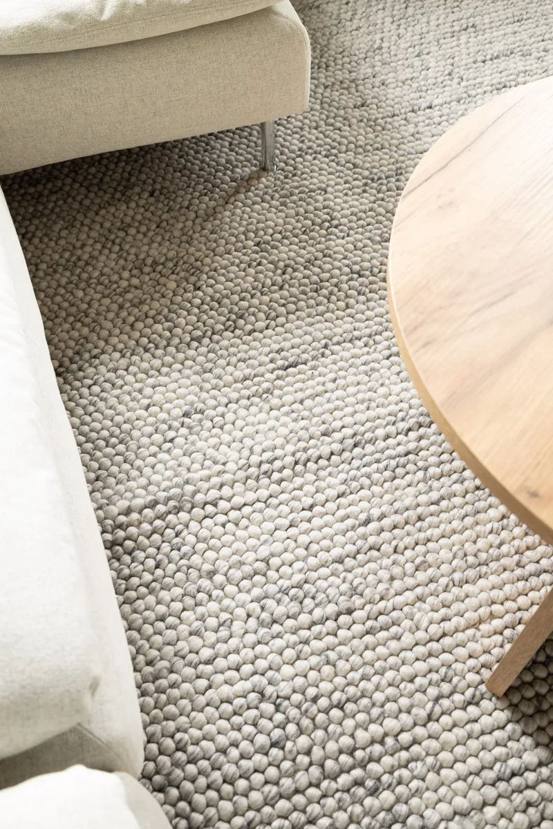 Håndvevd teppe KM Home Bubble kvadrat 300x300 cm Grå Melange - Grå Melange - Tekstiler - Tepper & Matter - Moderne tepper - Ullteppe