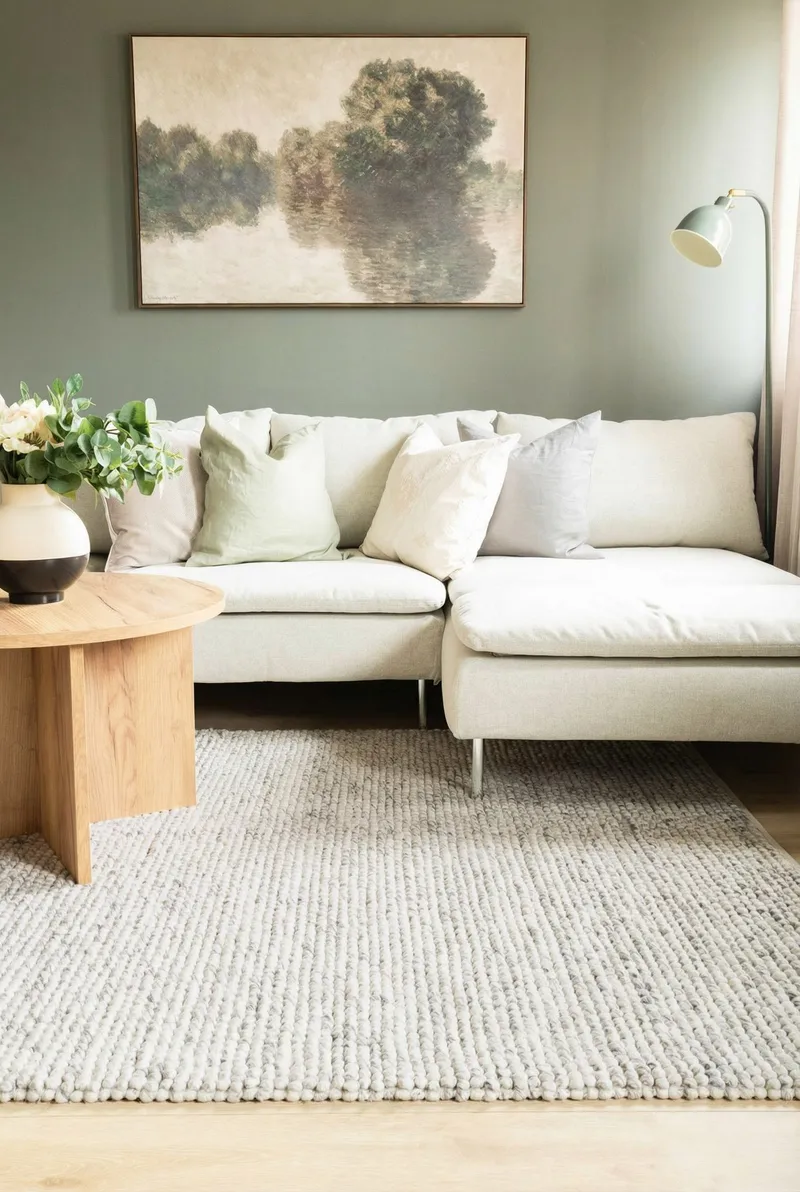 Håndvevd teppe KM Home Bubble kvadrat 300x300 cm Grå Melange - Grå Melange - Tekstiler - Tepper & Matter - Moderne tepper - Ullteppe