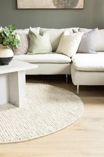 Håndvevd teppe KM Home Bubble rund 120x120 cm IvoryMelange - IvoryMelange - Tekstiler - Tepper & Matter - Moderne tepper - Ullteppe