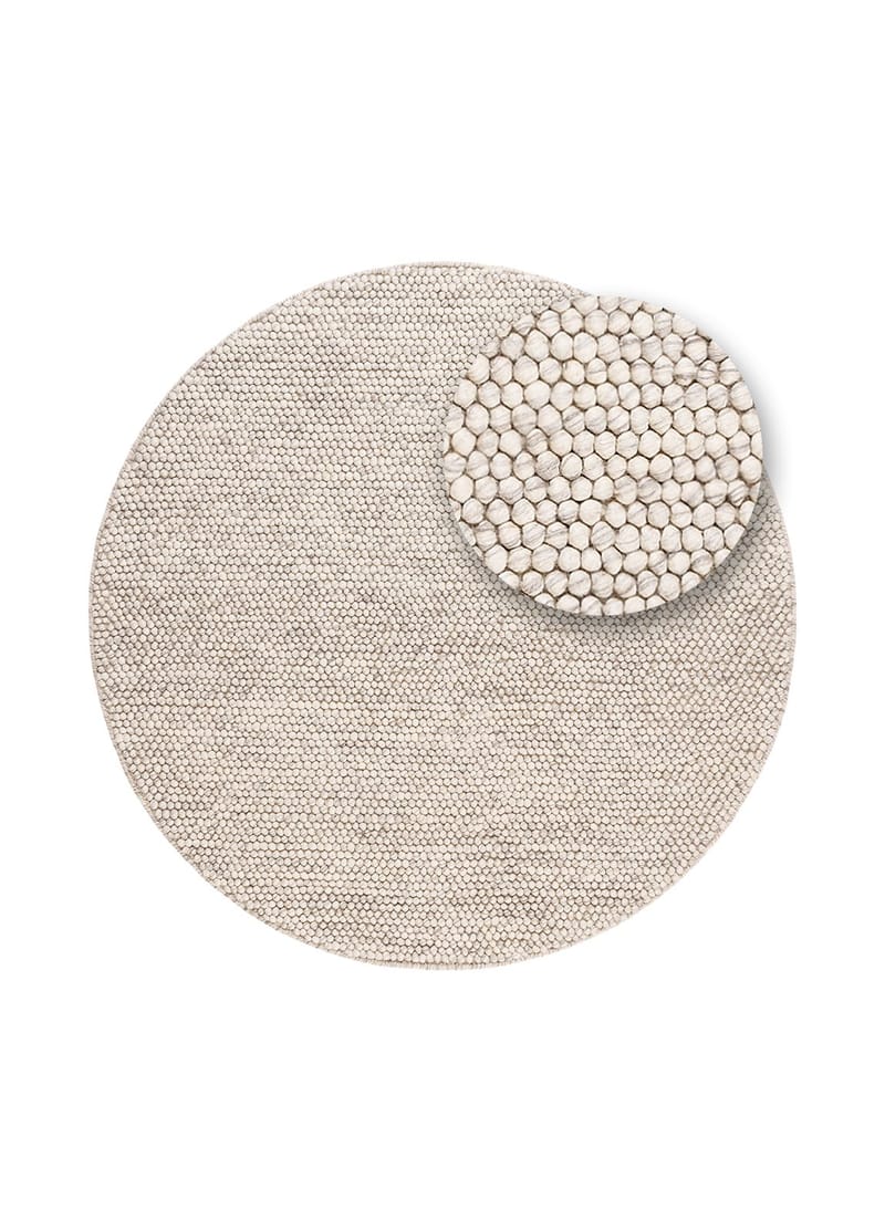 Håndvevd teppe KM Home Bubble rund 120x120 cm IvoryMelange - IvoryMelange - Tekstiler - Tepper & Matter - Moderne tepper - Ullteppe