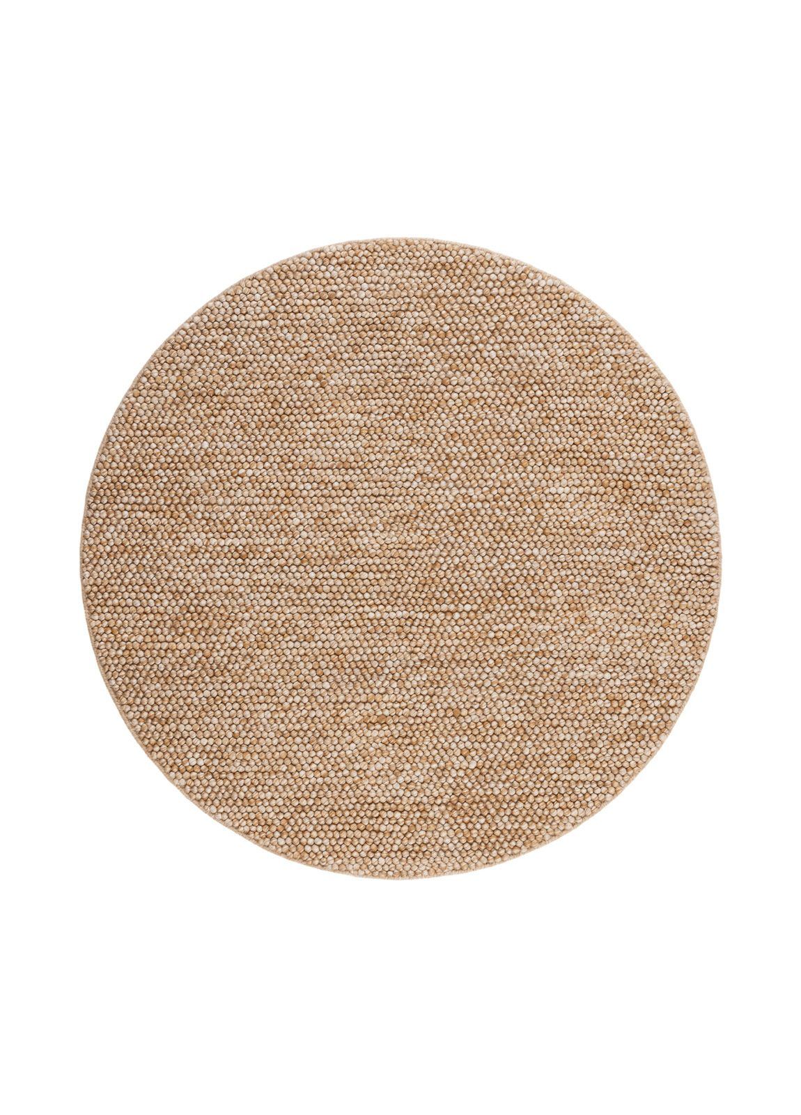 Håndvevd teppe KM Home Bubble rund 120x120 cm Karamell - Karamell