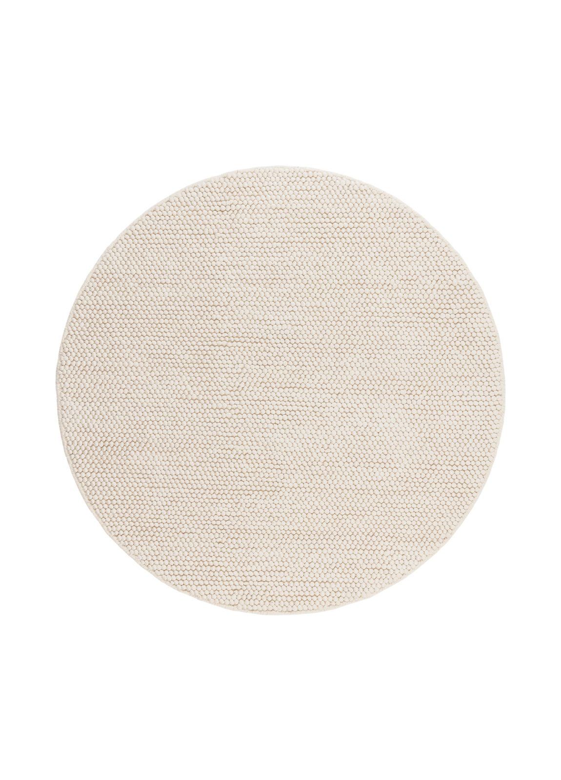 Håndvevd teppe KM Home Bubble rund 200x200 cm Creme - Creme