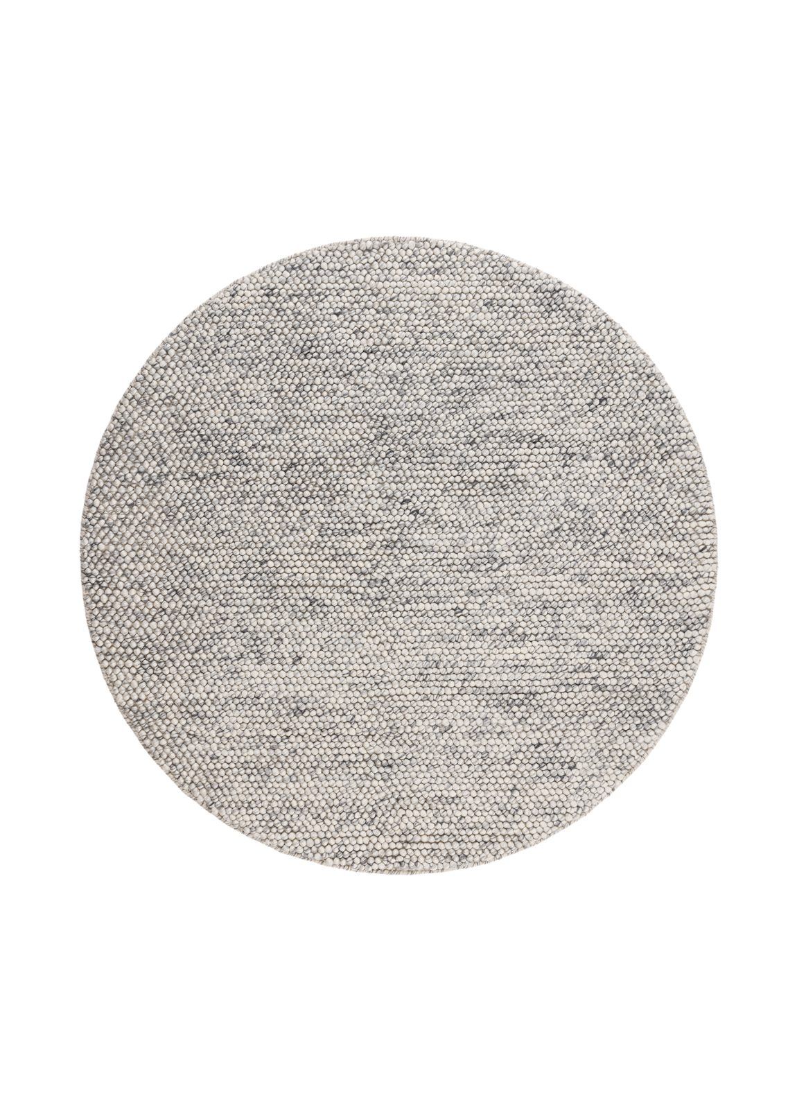 Håndvevd teppe KM Home Bubble rund 200x200 cm Grå Melange - Grå Melange