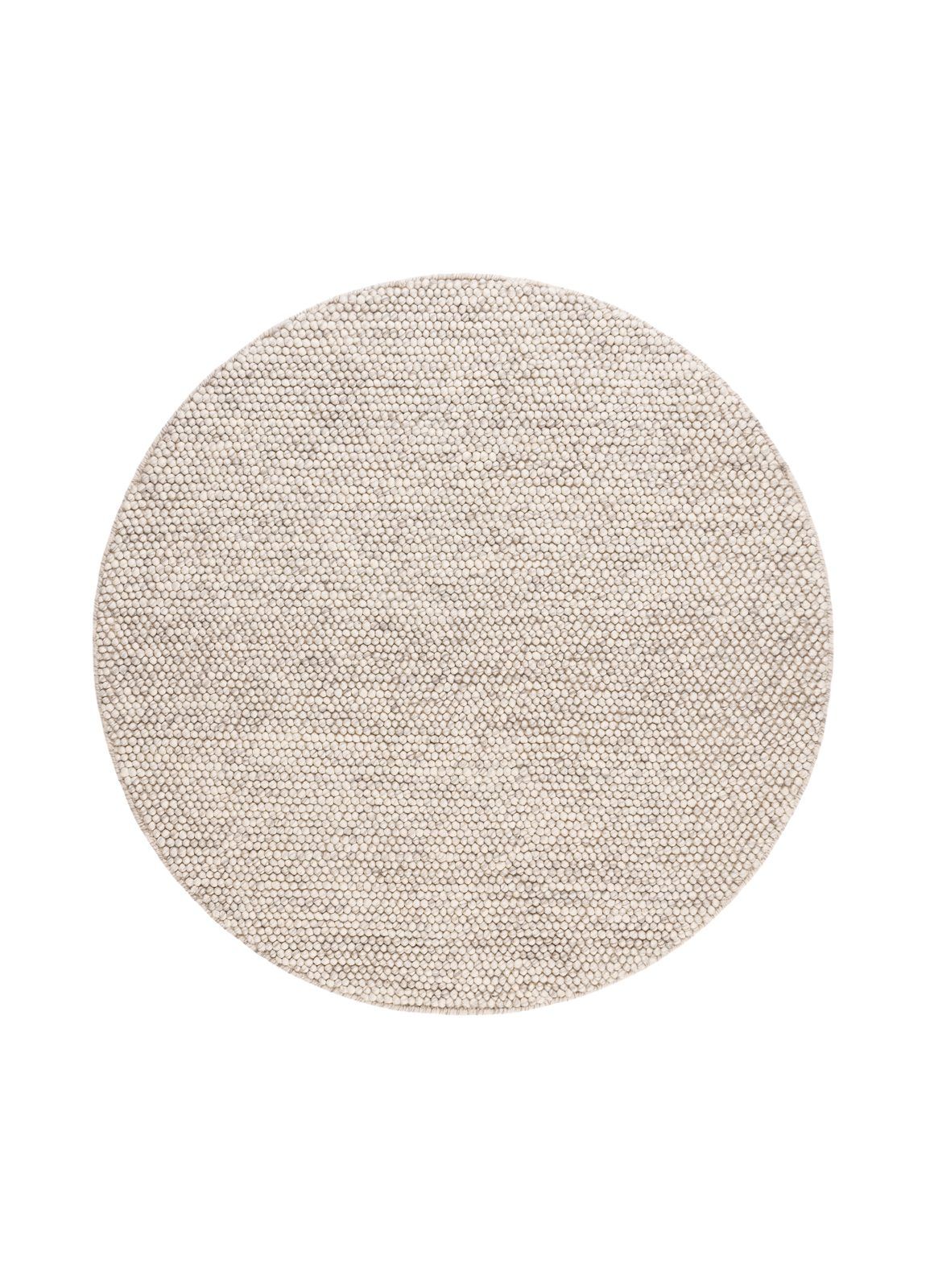 Håndvevd teppe KM Home Bubble rund 200x200 cm IvoryMelange - IvoryMelange