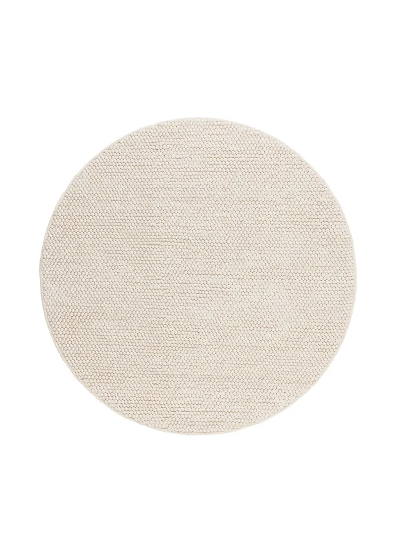 Håndvevd teppe KM Home Bubble rund 240x240 cm Creme, Creme