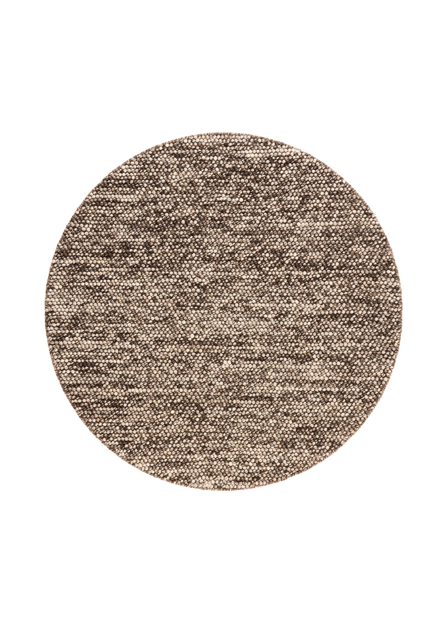 Håndvevd teppe KM Home Bubble rund 240x240 cm Sjokolade Melange - Sjokolade Melange