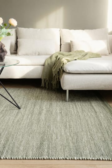 Håndvevd teppe KM Home Sandhamn 160x230 cm Grønn - Grønn - Tekstiler - Tepper & Matter - Moderne tepper - Ullteppe