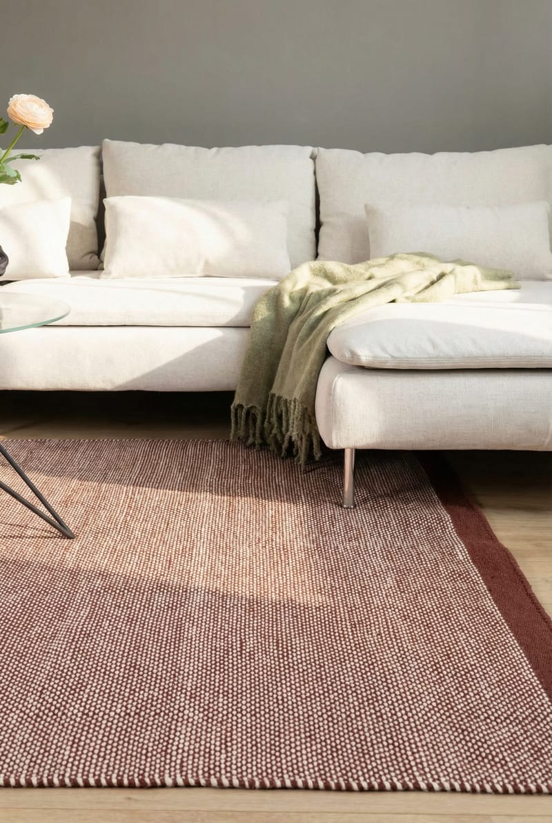 Håndvevd teppe KM Home Sandhamn 240x340 cm Marsala - Marsala - Tekstiler - Tepper & Matter - Moderne tepper - Ullteppe