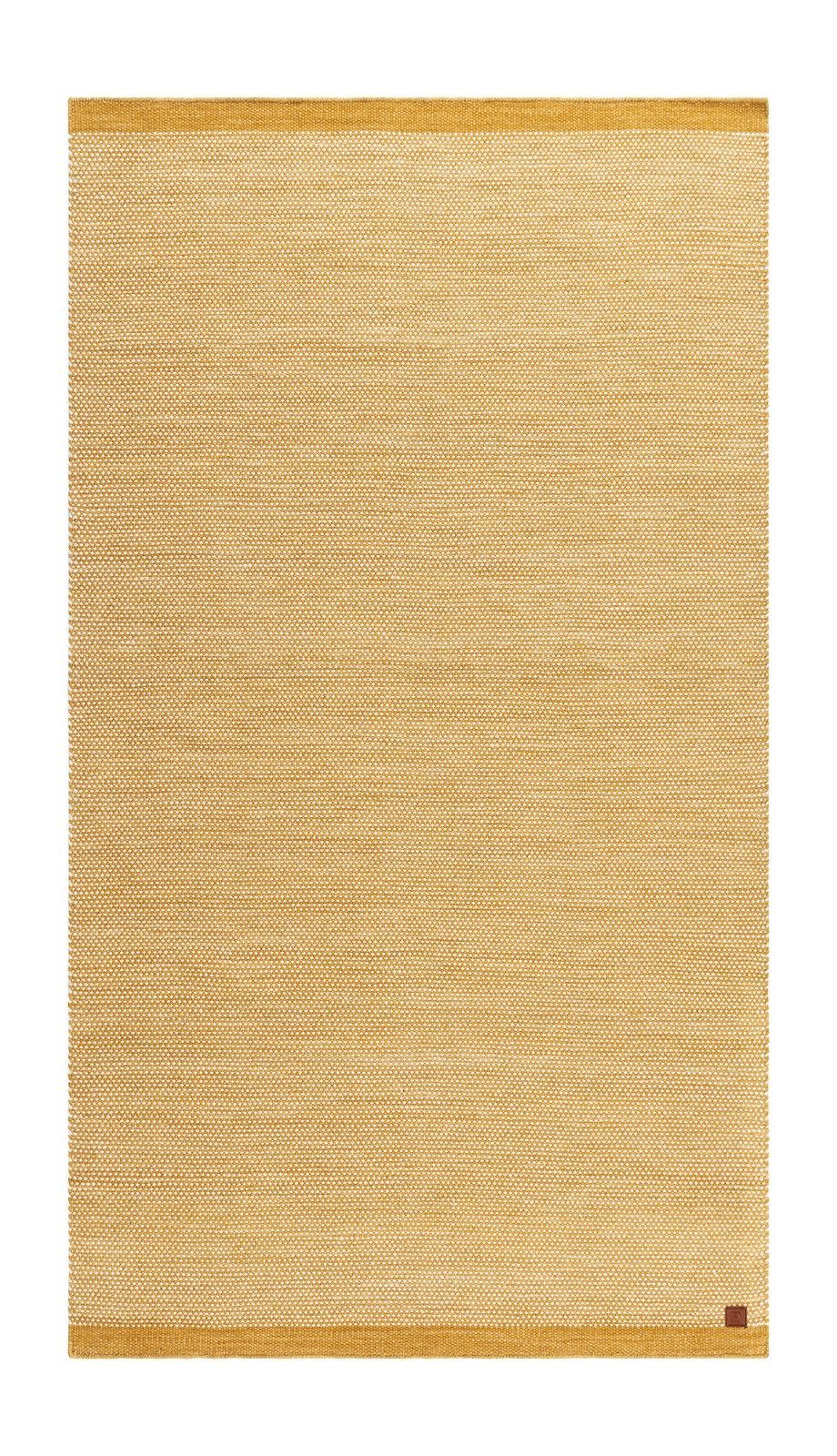 Håndvevd teppe KM Home Sandhamn 75x150 cm Okergul - Okergul