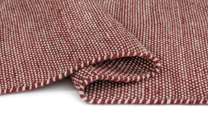 Håndvevd teppe KM Home Sandhamn Kvadrat 200x200 cm Marsala - Marsala - Tekstiler - Tepper & Matter - Moderne tepper - Ullteppe