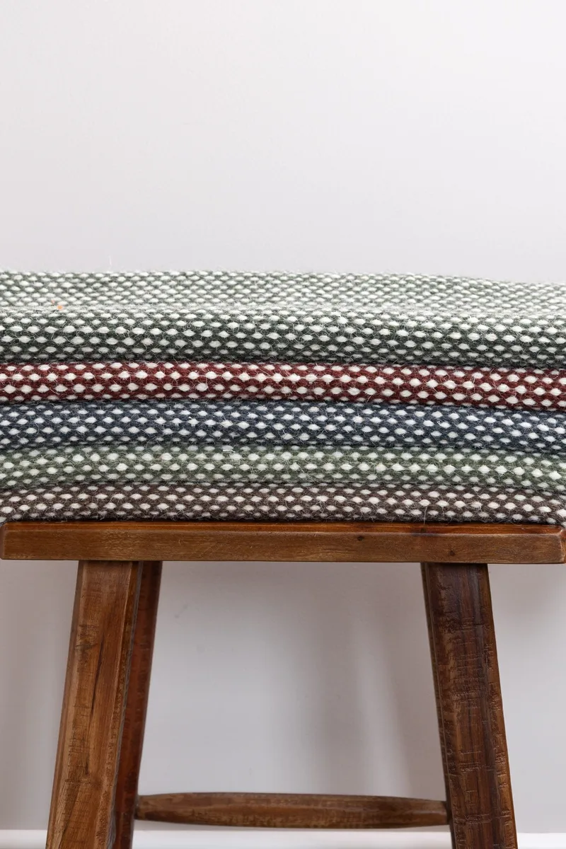 Håndvevd teppe KM Home Sandhamn Kvadrat 200x200 cm Marsala - Marsala - Tekstiler - Tepper & Matter - Moderne tepper - Ullteppe