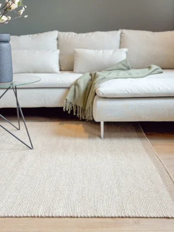 Håndvevd teppe KM Home Sandhamn Kvadrat 250x250 cm Natur - Natur - Tekstiler - Tepper & Matter - Moderne tepper - Ullteppe