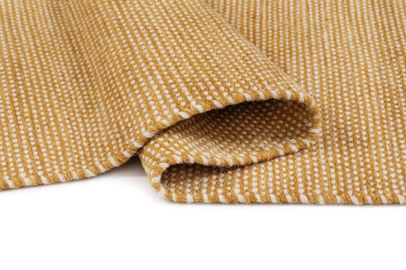 Håndvevd teppe KM Home Sandhamn Kvadrat 250x250 cm Okergul - Okergul - Tekstiler - Tepper & Matter - Moderne tepper - Ullteppe
