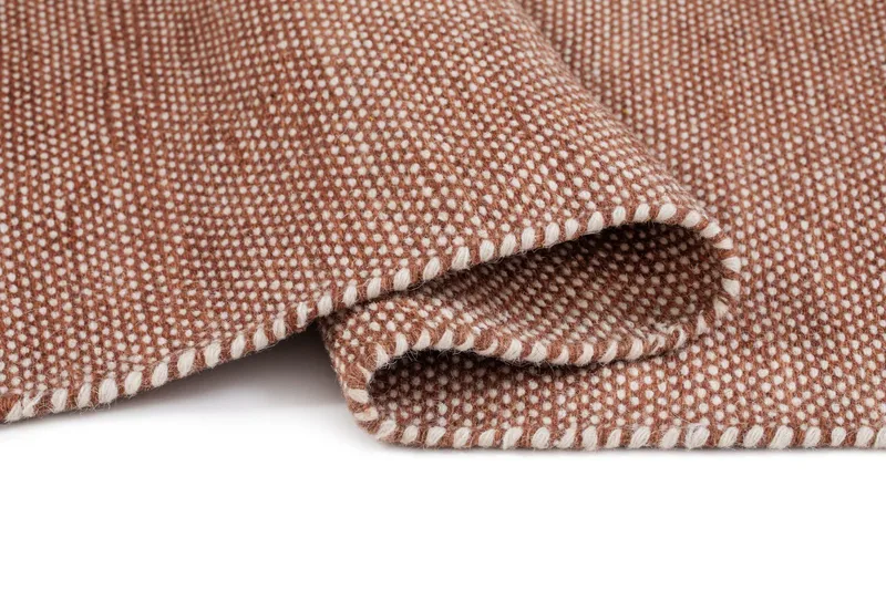 Håndvevd teppe KM Home Sandhamn Kvadrat 250x250 cm Terrakotta - Terrakotta - Tekstiler - Tepper & Matter - Moderne tepper - Ullteppe