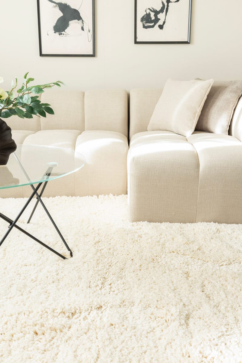 Håndvevd teppe KM Home Sorrento 240x340 Creme - Krem - Tekstiler - Tepper & Matter - Moderne tepper - Ryeteppe
