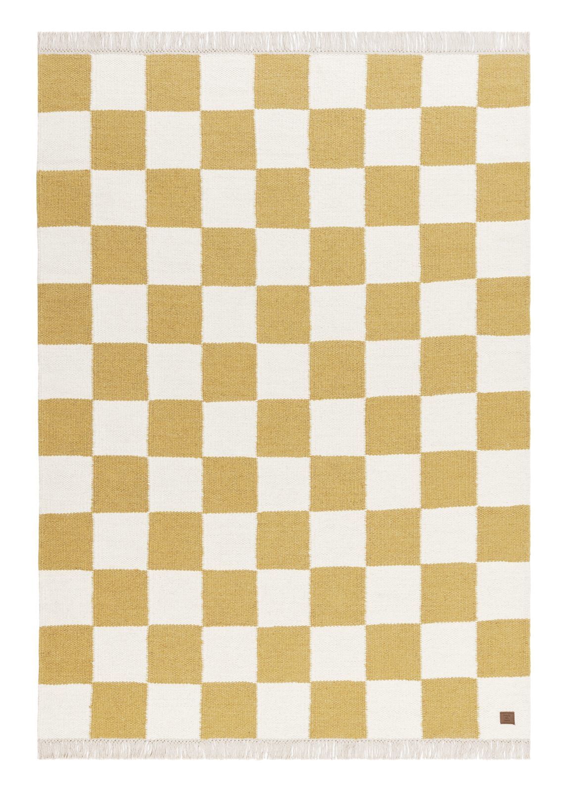 Håndvevd teppe Nordic Check 140x200 cm - Løvegul