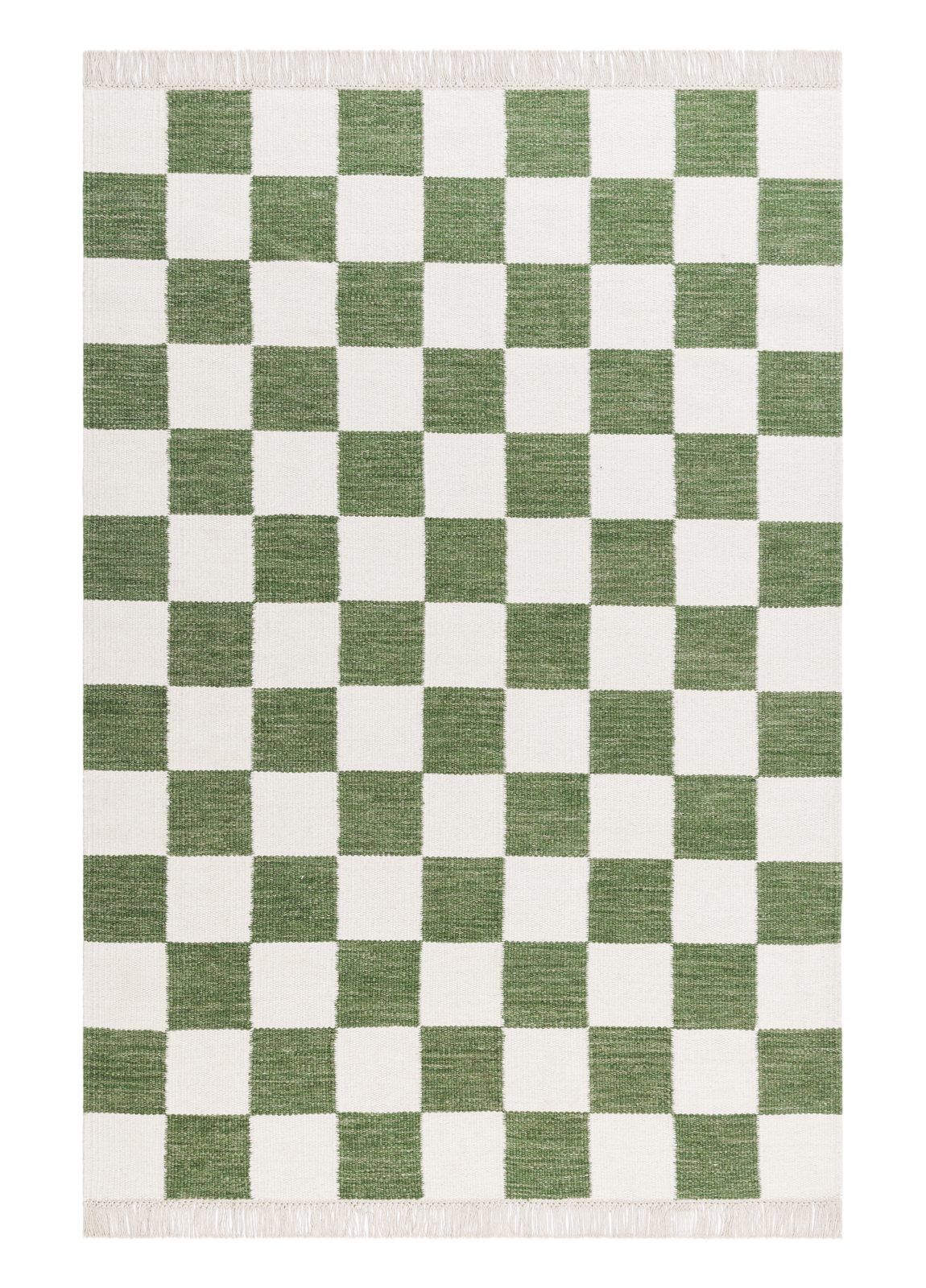 Håndvevd teppe Nordic Check 140x200 cm - Smaragdgrønn