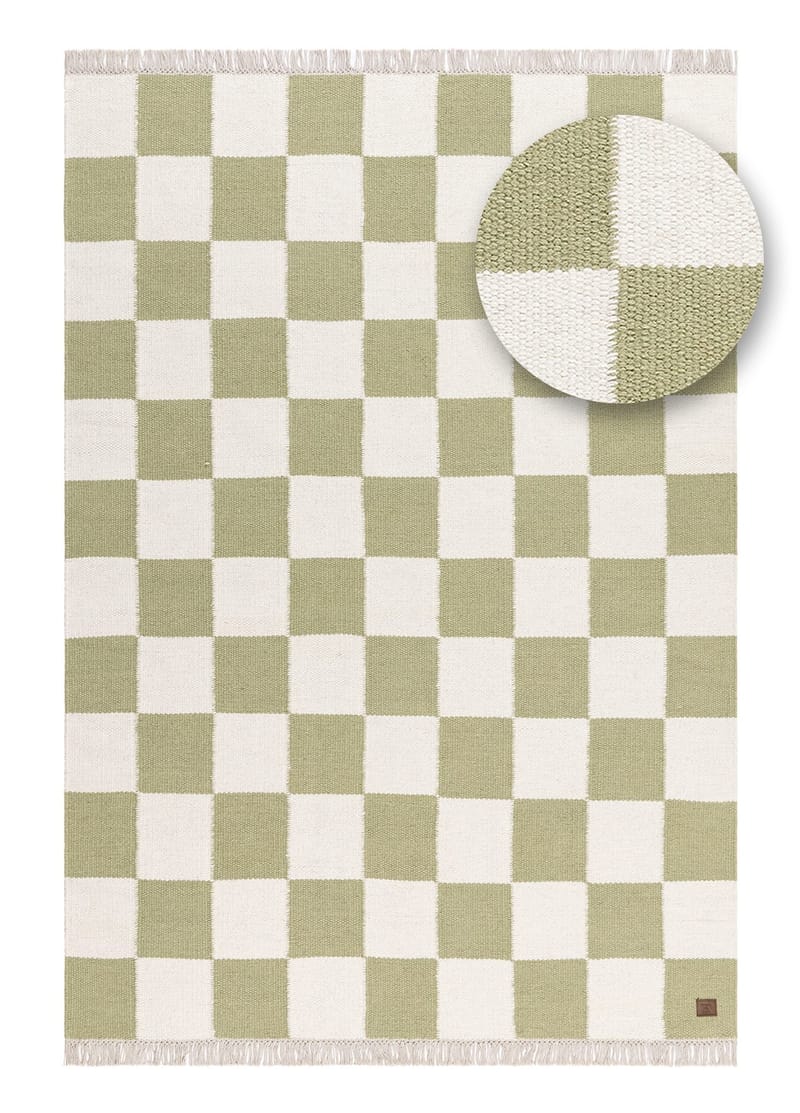 Håndvevd teppe Nordic Check 160x230 cm - Grønn - Tekstiler - Tepper & Matter - Moderne tepper - Ullteppe