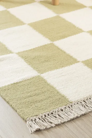 Håndvevd teppe Nordic Check 160x230 cm - Grønn - Tekstiler - Tepper & Matter - Moderne tepper - Ullteppe