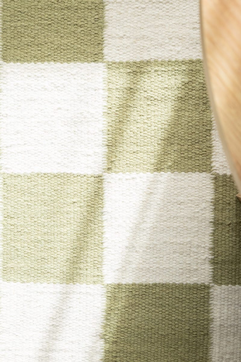 Håndvevd teppe Nordic Check 160x230 cm - Grønn - Tekstiler - Tepper & Matter - Moderne tepper - Ullteppe