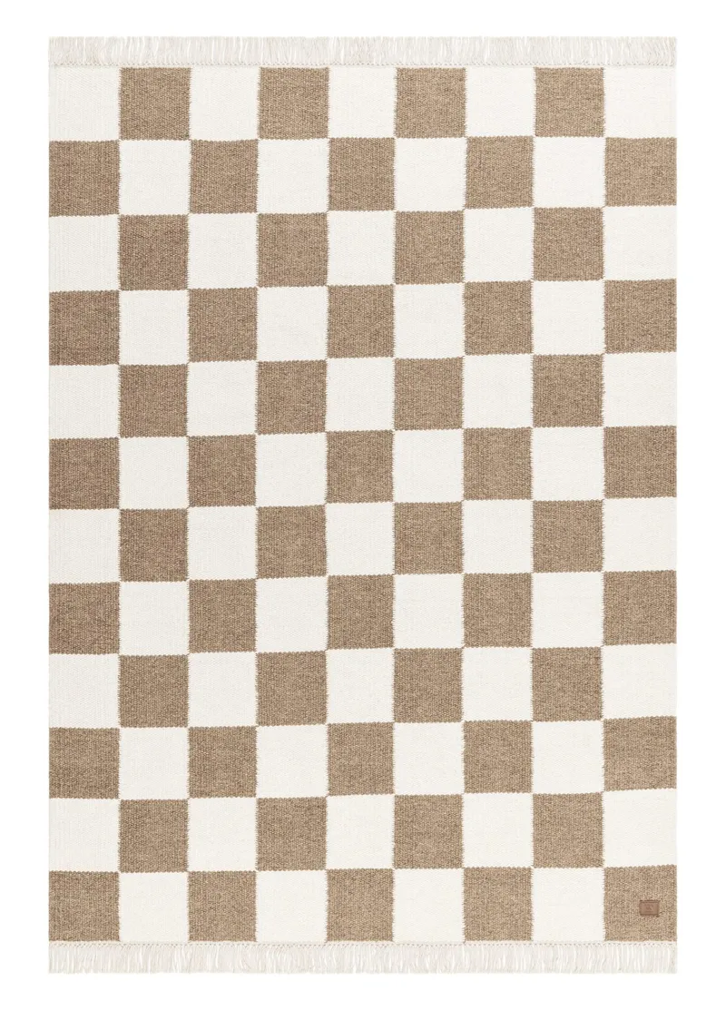 Håndvevd teppe Nordic Check 160x230 cm, Sjokolade