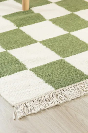 Håndvevd teppe Nordic Check 160x230 cm - Smaragdgrønn - Tekstiler - Tepper & Matter - Moderne tepper - Ullteppe