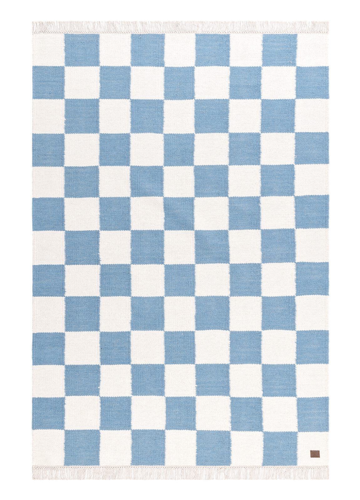 Håndvevd teppe Nordic Check 200x300 cm - Dueblå