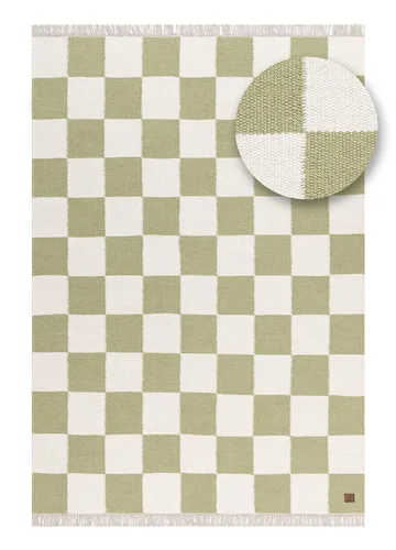 Håndvevd teppe Nordic Check 200x300 cm - Grønn - Tekstiler - Tepper & Matter - Moderne tepper - Ullteppe