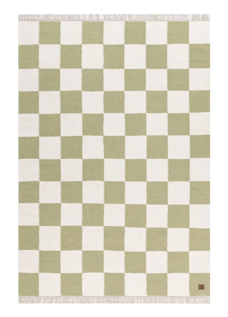 Håndvevd teppe Nordic Check 200x300 cm, Grønn